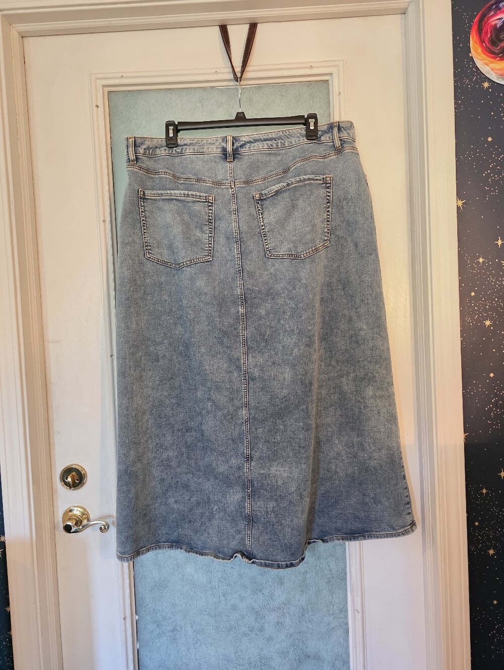 Lane Bryant Denim High Rise Maxi Skirt- Medium Wash - Picture 4 of 6